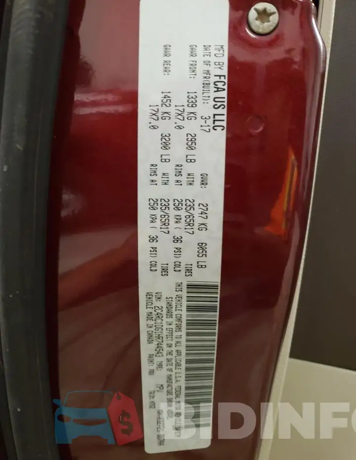 2C4RC1DG1HR744543 Photo# 13