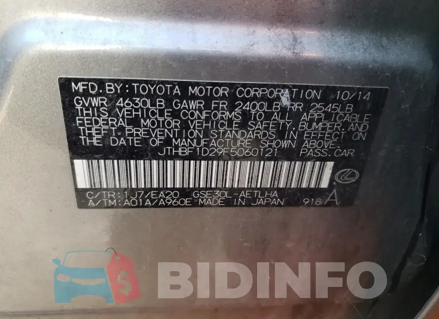 JTHBF1D29F5060121 Photo# 12