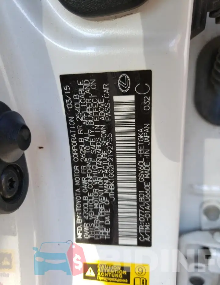JTHBK1GG2F2192755 Photo# 12