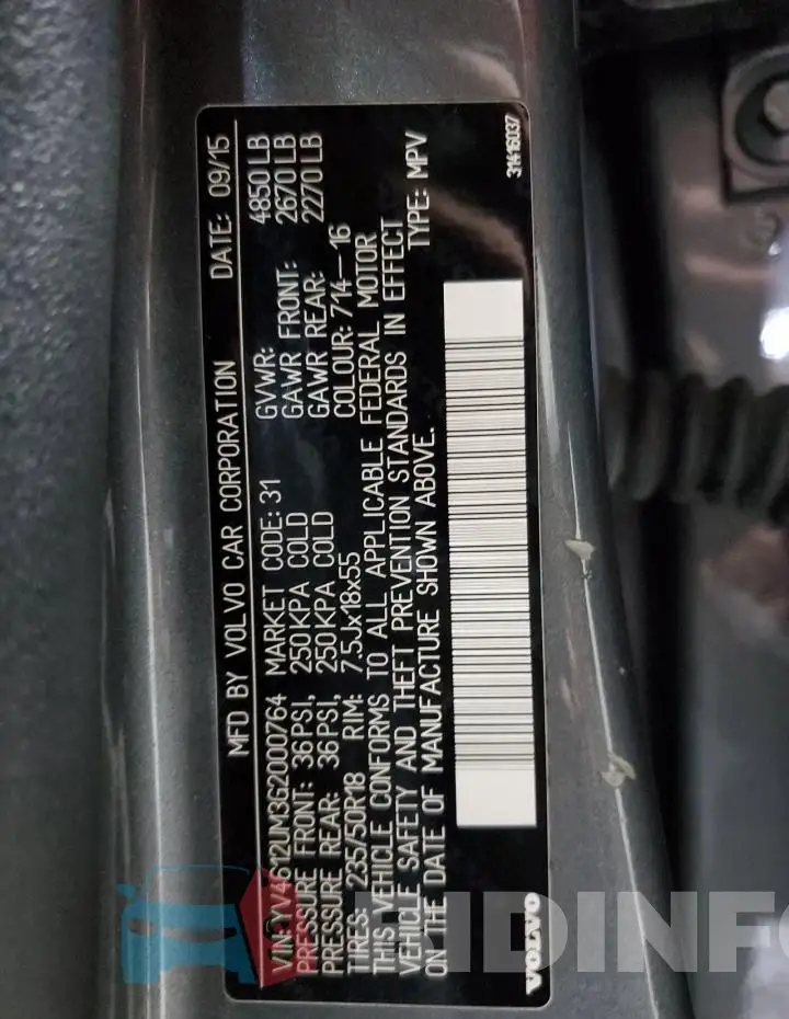 YV4612UM3G2000764 Photo# 12