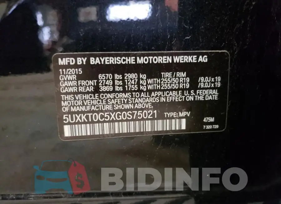 5UXKT0C5XG0S75021 Photo# 12