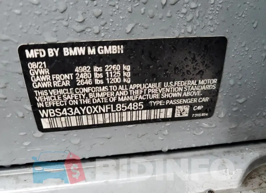 WBS43AY0XNFL85485 Photo# 13