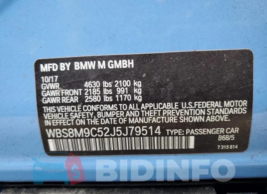 WBS8M9C52J5J79514 Photo# 13