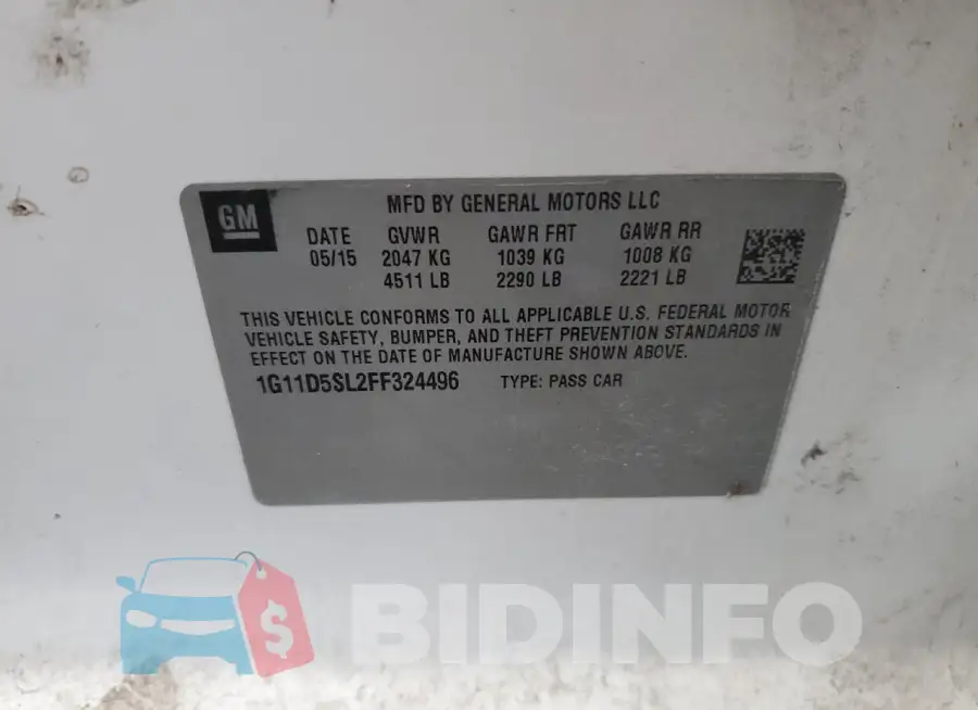 1G11D5SL2FF324496 Photo# 12