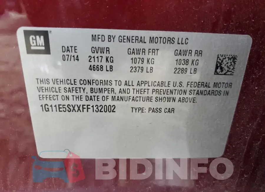 1G11E5SXXFF132002 Photo# 12