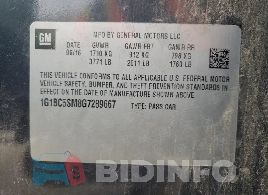 1G1BC5SM8G7289667 Photo# 12