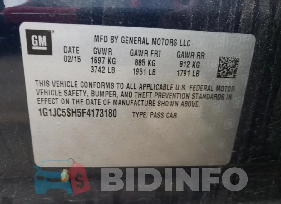 1G1JC5SH5F4173180 Photo# 12
