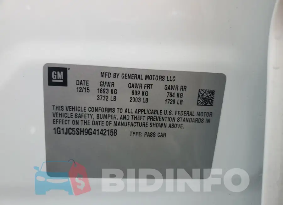 1G1JC5SH9G4142158 Photo# 12