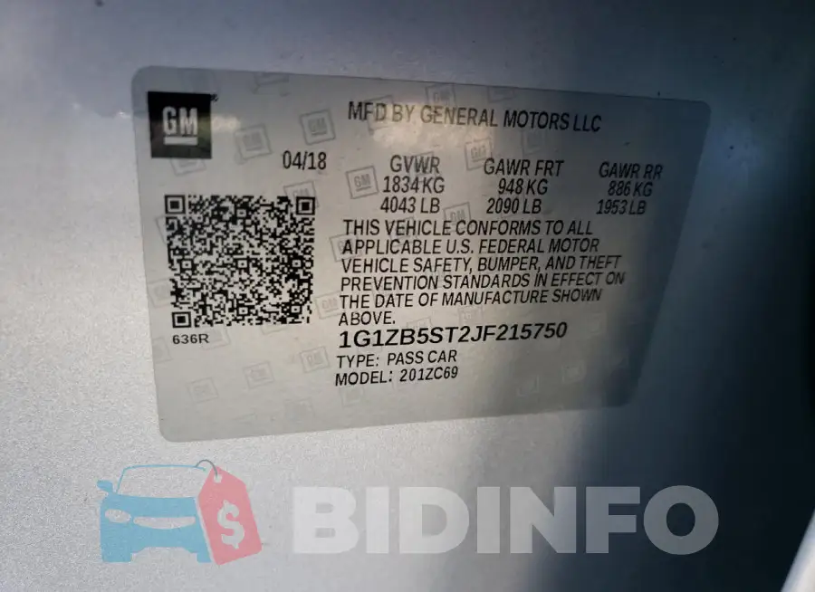 1G1ZB5ST2JF215750 Photo# 12