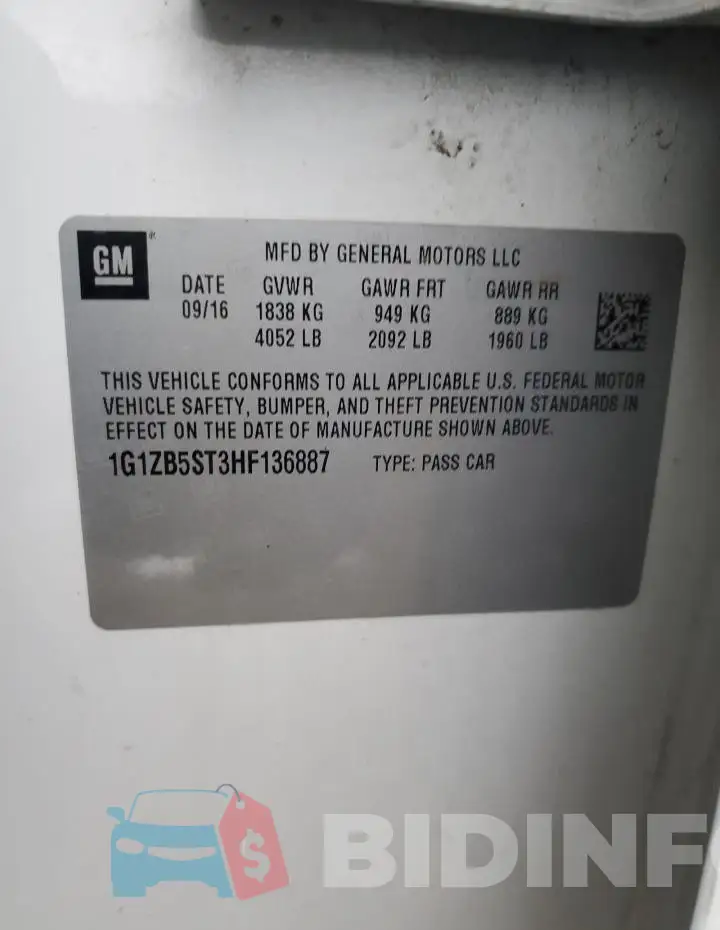 1G1ZB5ST3HF136887 Photo# 13