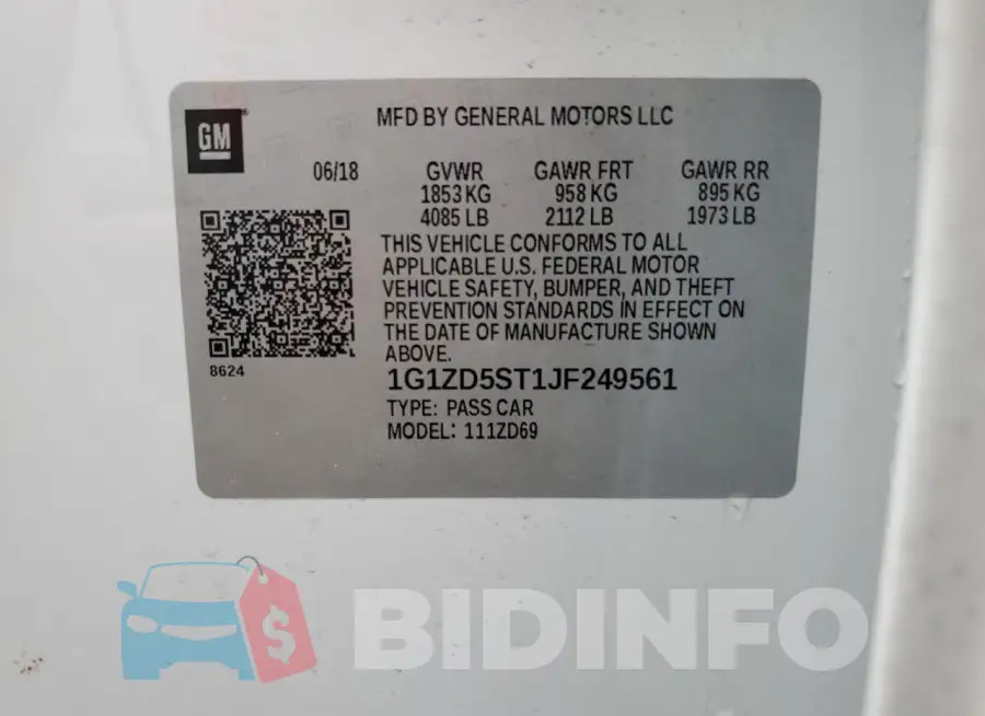1G1ZD5ST1JF249561 Photo# 13