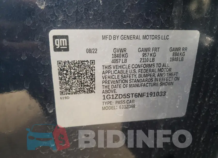 1G1ZD5ST6NF191033 Photo# 12