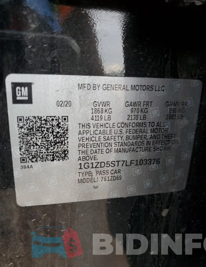 1G1ZD5ST7LF103376 Photo# 12