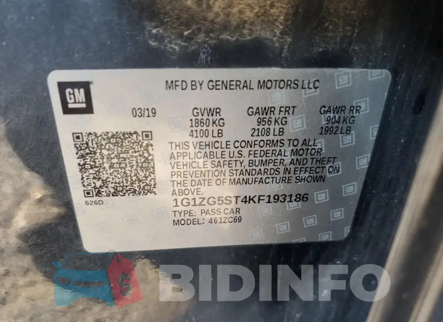 1G1ZG5ST4KF193186 Photo# 12