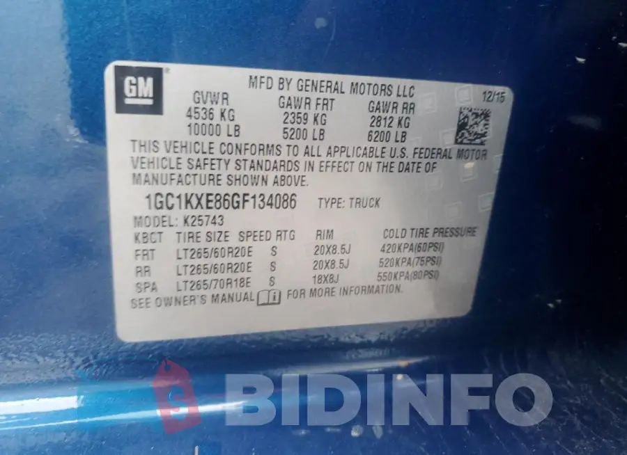 1GC1KXE86GF134086 Photo# 12