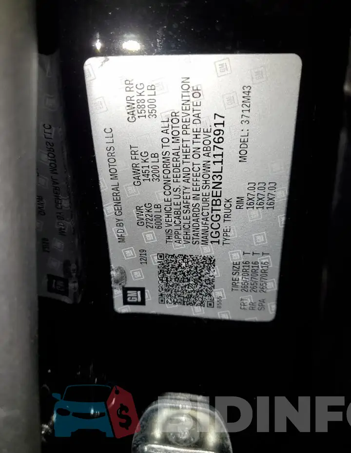 1GCGTBEN3L1176917 Photo# 12