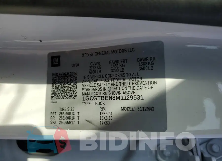 1GCGTBEN8M1129531 Photo# 12