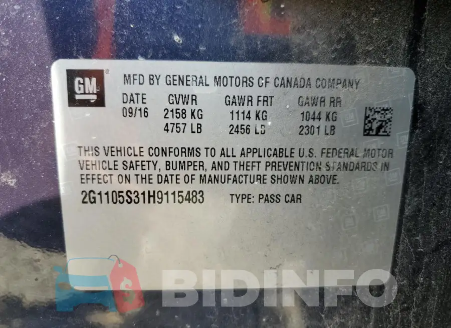 2G1105S31H9115483 Photo# 13