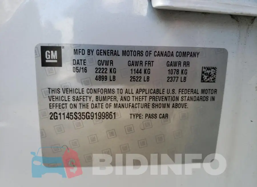 2G1145S35G9199861 Photo# 12