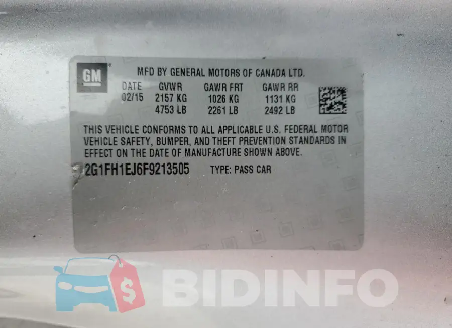 2G1FH1EJ6F9213505 Photo# 13