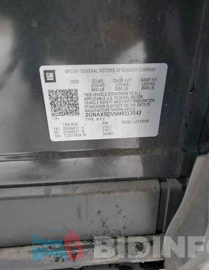 2GNAXSEV5M6113043 Photo# 12