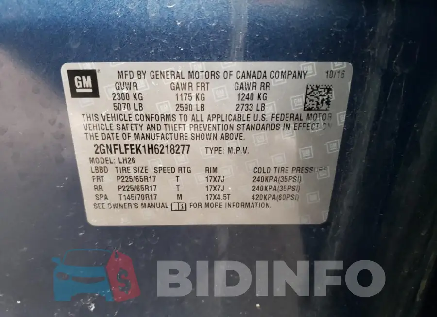 2GNFLFEK1H6218277 Photo# 13