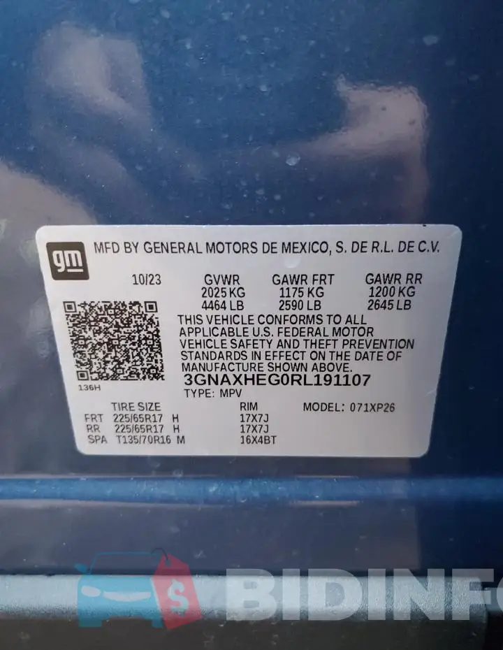 3GNAXHEG0RL191107 Photo# 13