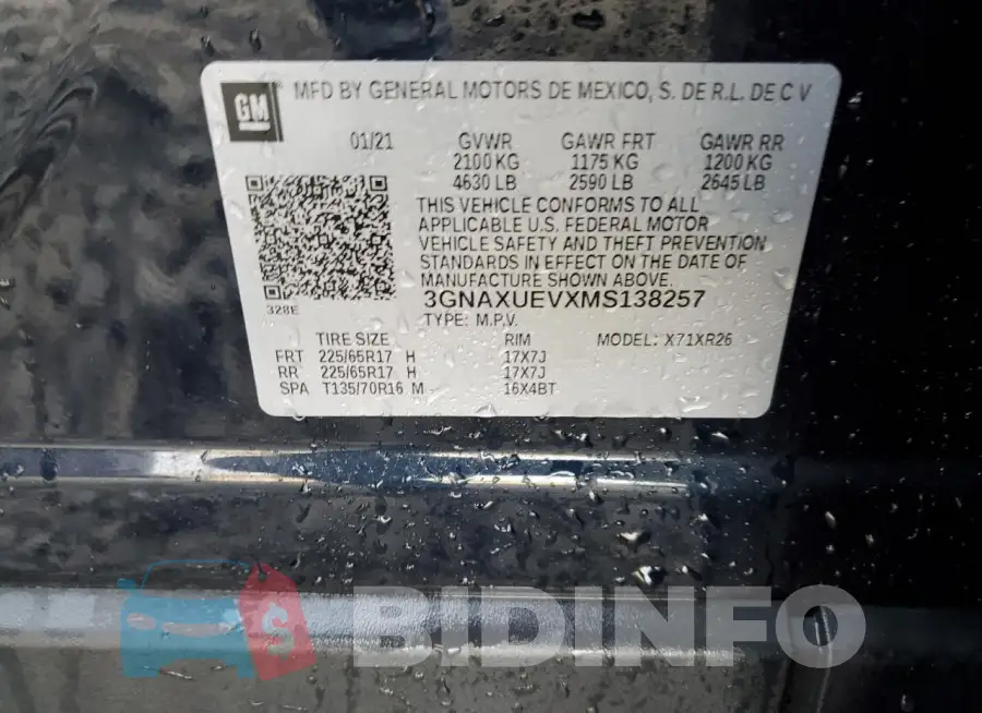 3GNAXUEVXMS138257 Photo# 12