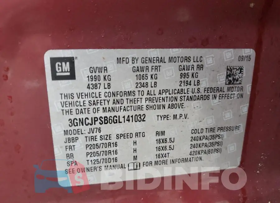 3GNCJPSB6GL141032 Photo# 12