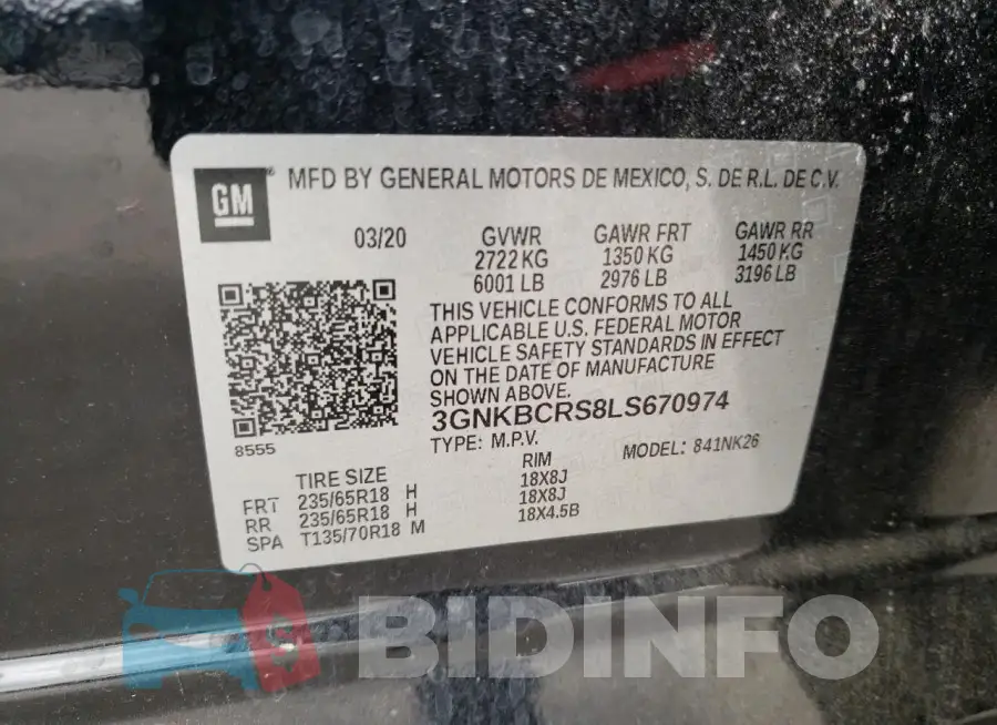 3GNKBCRS8LS670974 Photo# 14