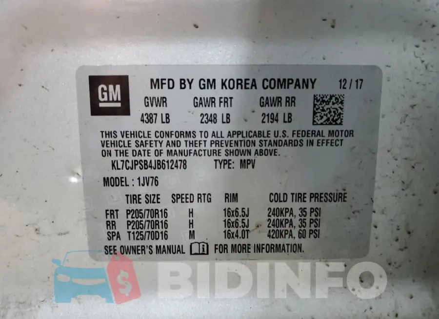 KL7CJPSB4JB612478 Photo# 13