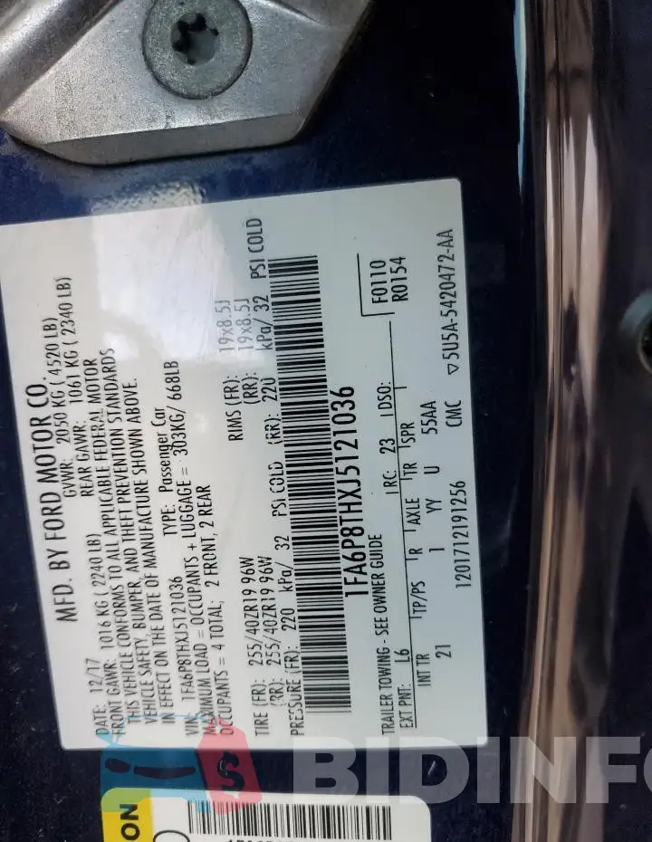 1FA6P8THXJ5121036 Photo# 12