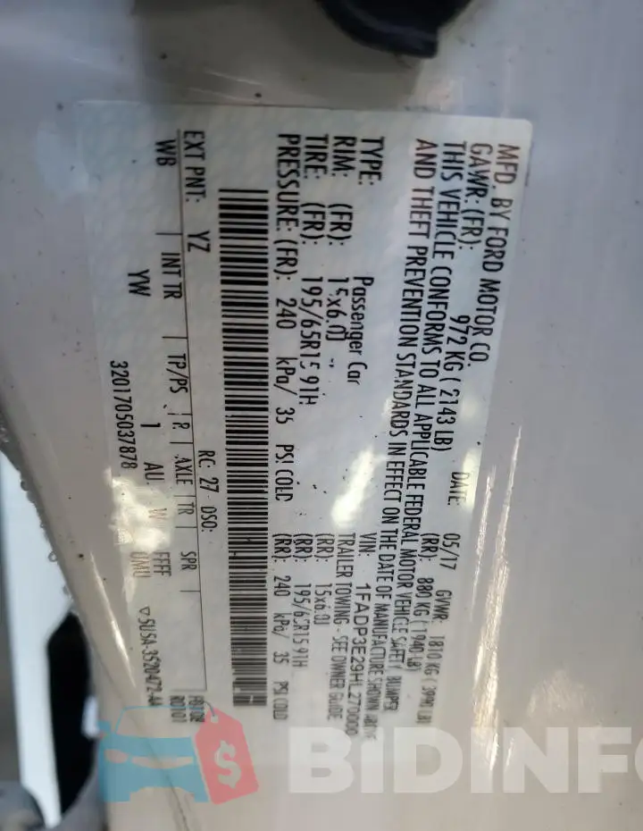 1FADP3E29HL270000 Photo# 12