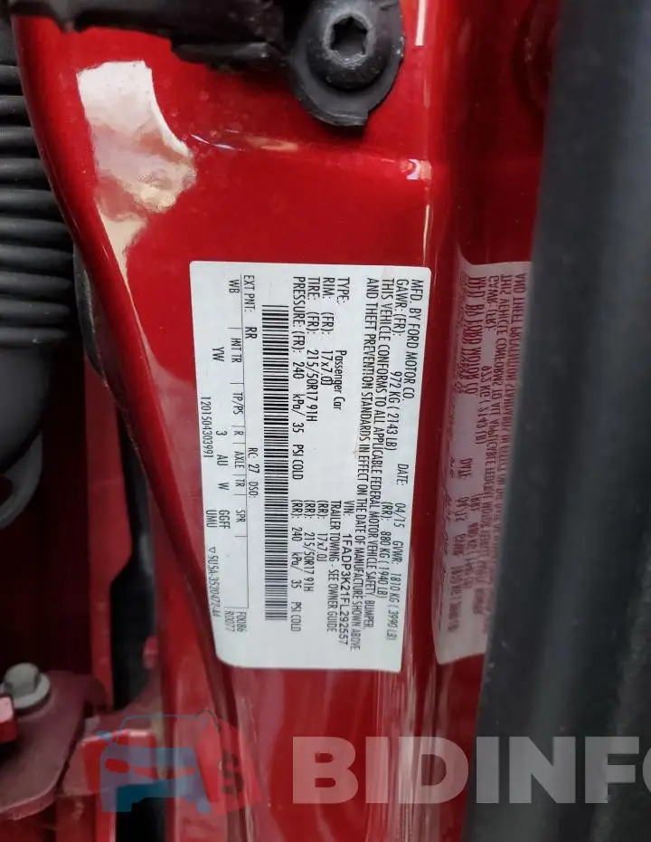 1FADP3K21FL292557 Photo# 12