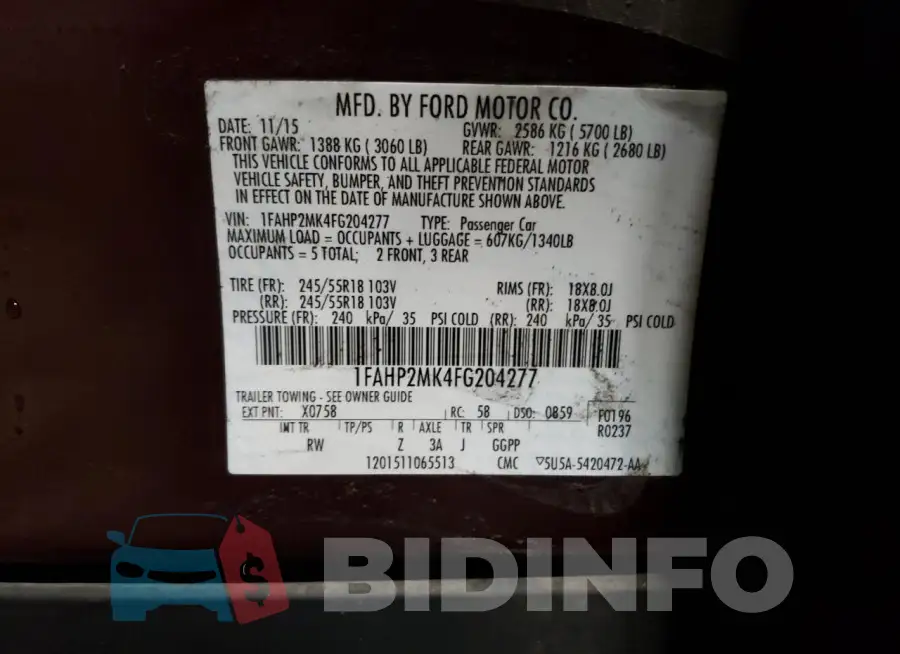 1FAHP2MK4FG204277 Photo# 13