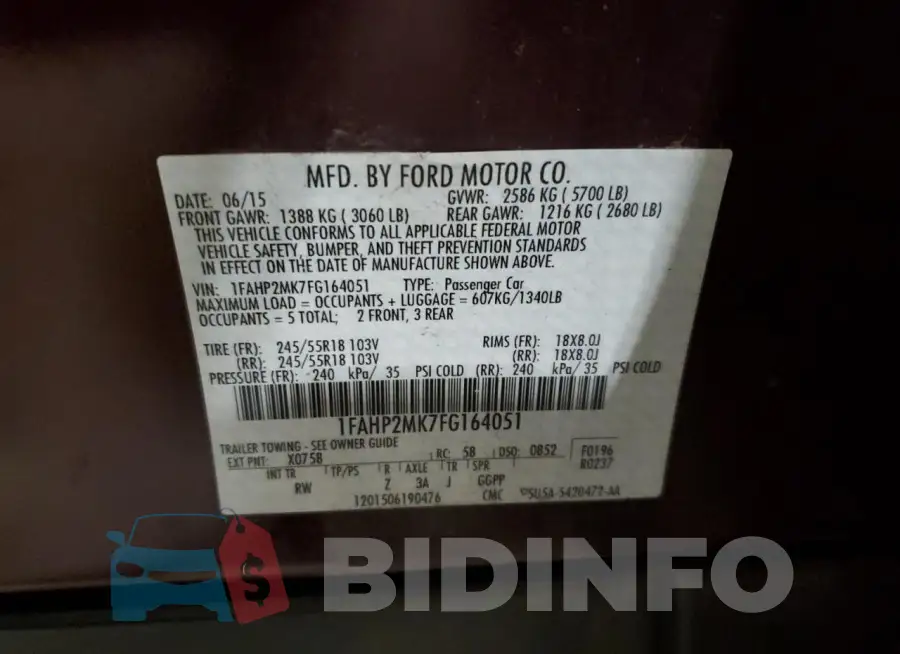 1FAHP2MK7FG164051 Photo# 12