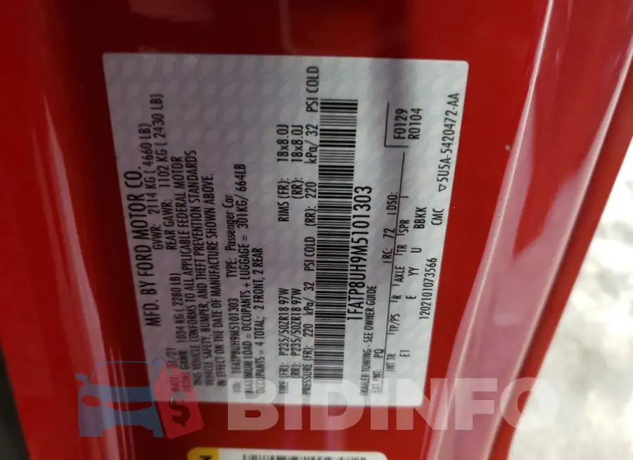 1FATP8UH9M5101303 Photo# 12
