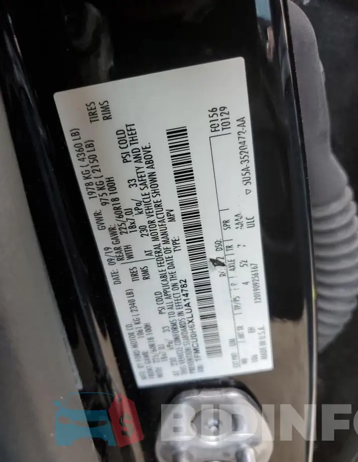 1FMCU0H6XLUA14782 Photo# 12