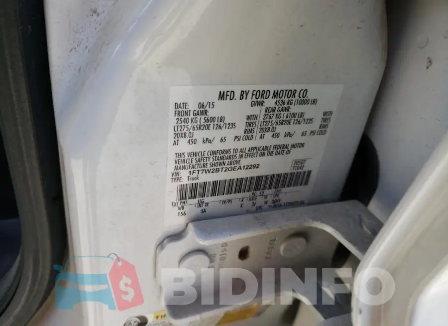 1FT7W2BT2GEA12292 Photo# 12