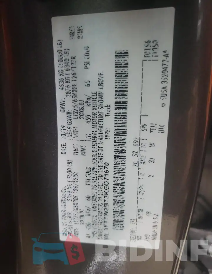 1FT7W2BT3KEG71670 Photo# 12
