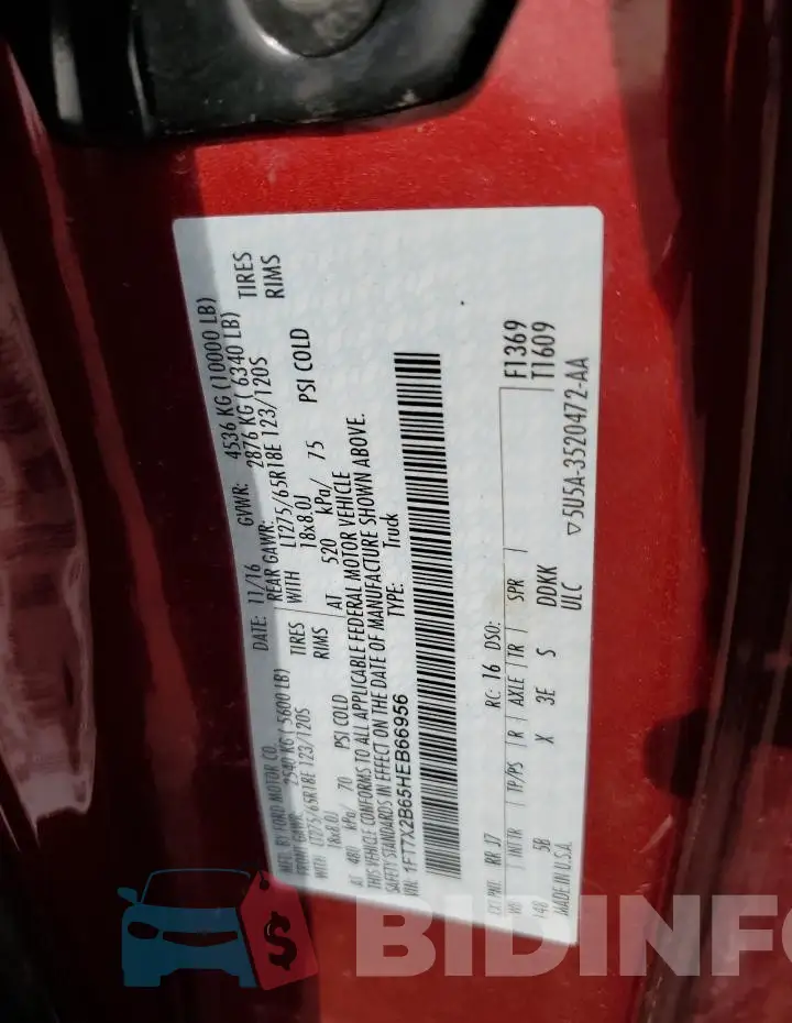 1FT7X2B65HEB66956 Photo# 12