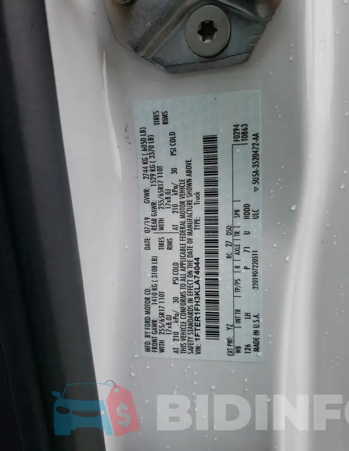 1FTER1FH3KLA74044 Photo# 12