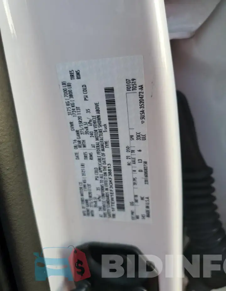 1FTEW1EF3GKF38813 Photo# 12