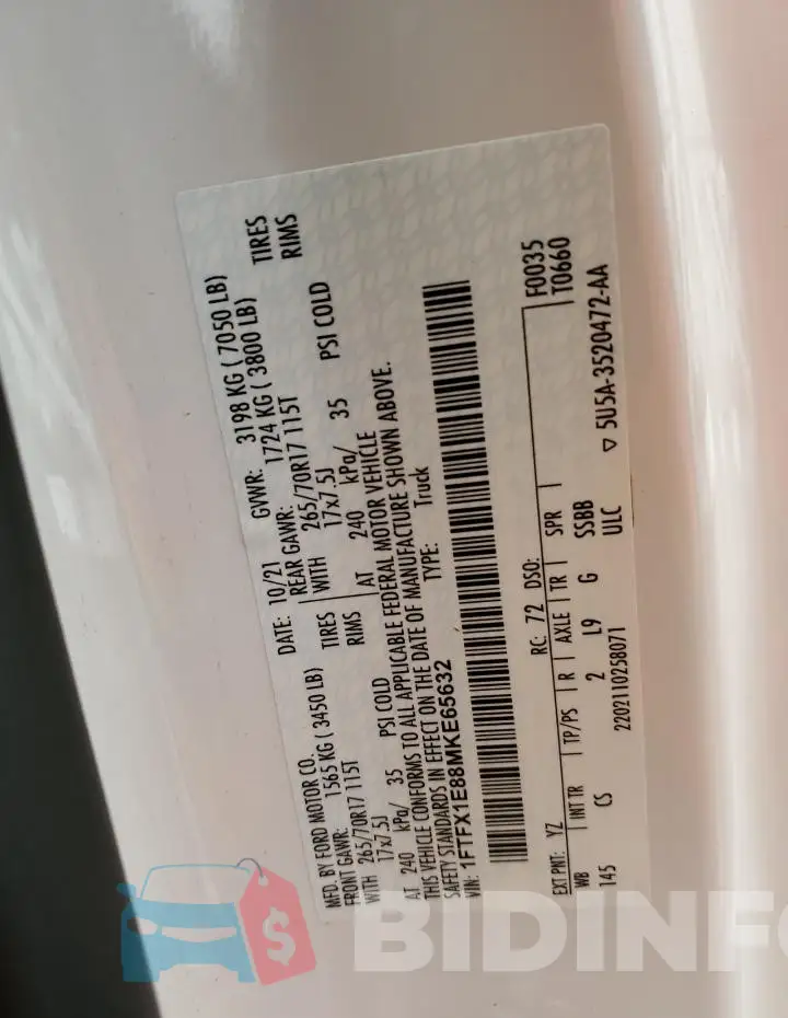 1FTFX1E88MKE65632 Photo# 12