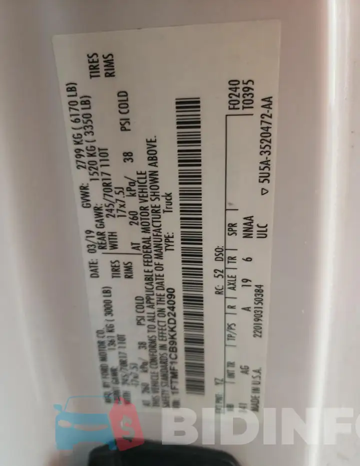 1FTMF1CB9KKD24090 Photo# 12