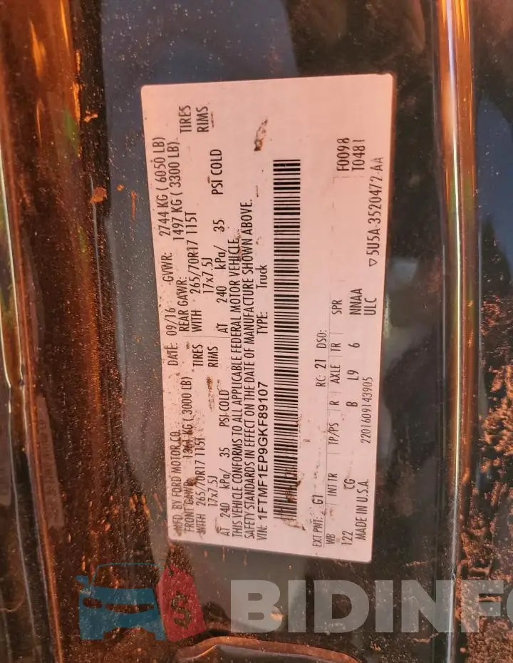 1FTMF1EP9GKF89107 Photo# 12