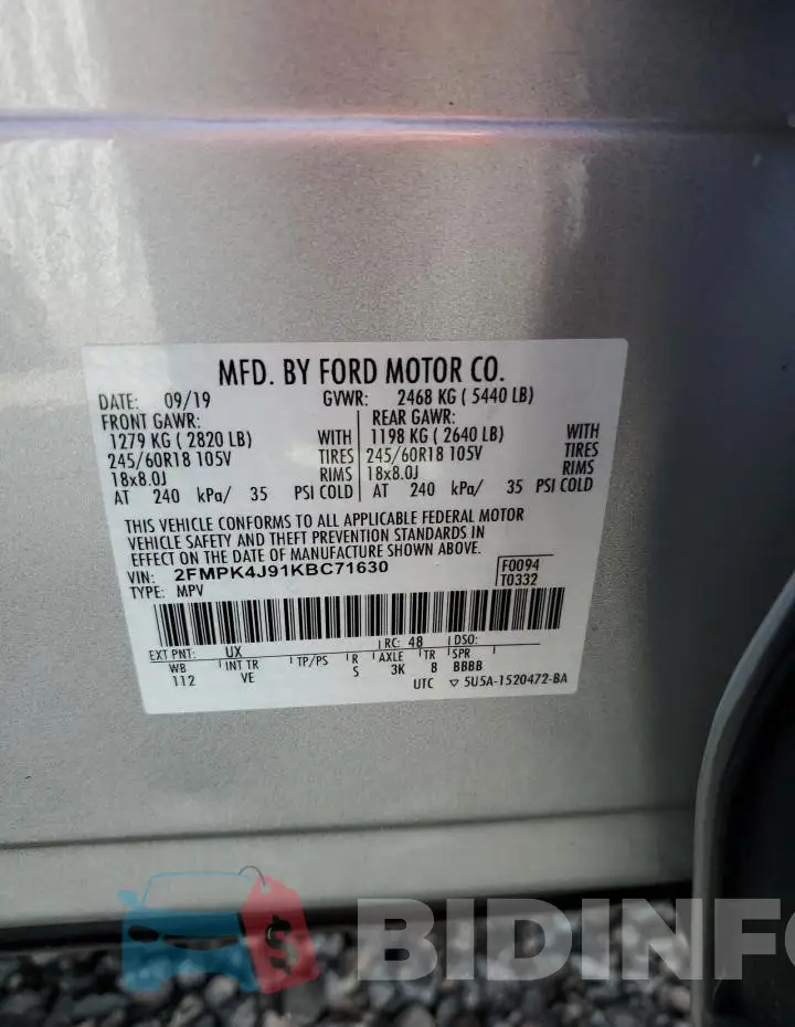 2FMPK4J91KBC71630 Photo# 13