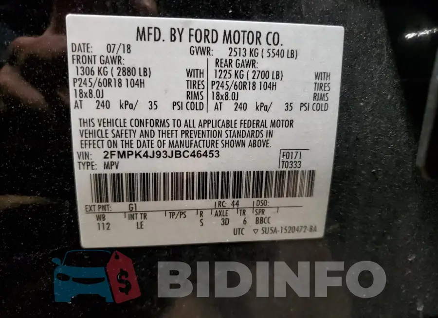 2FMPK4J93JBC46453 Photo# 12