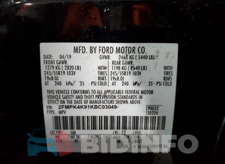 2FMPK4K91KBC03049 Photo# 12
