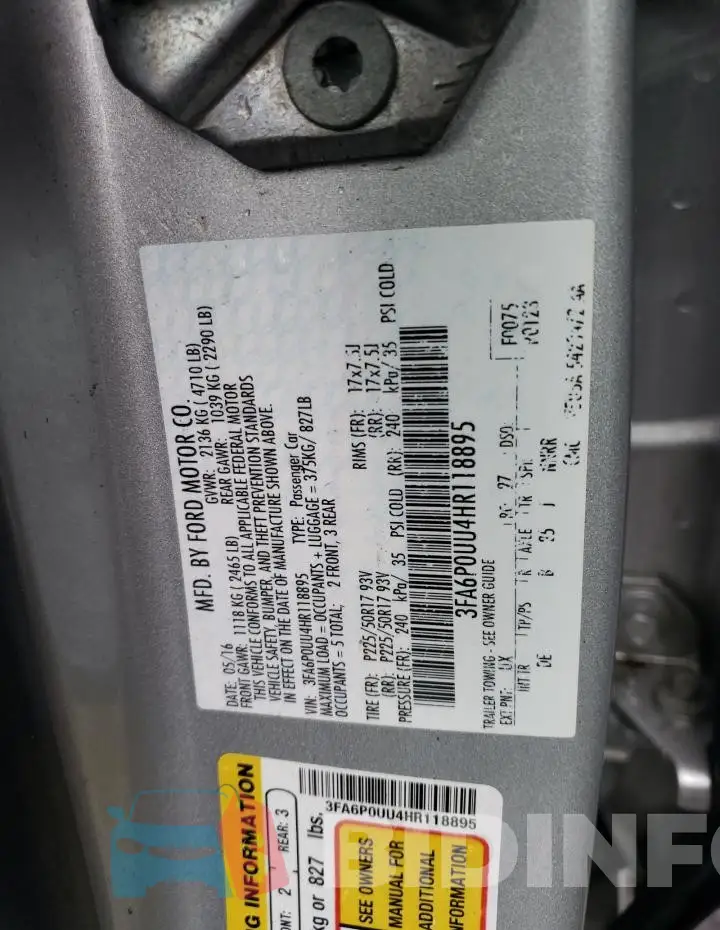 3FA6P0UU4HR118895 Photo# 12